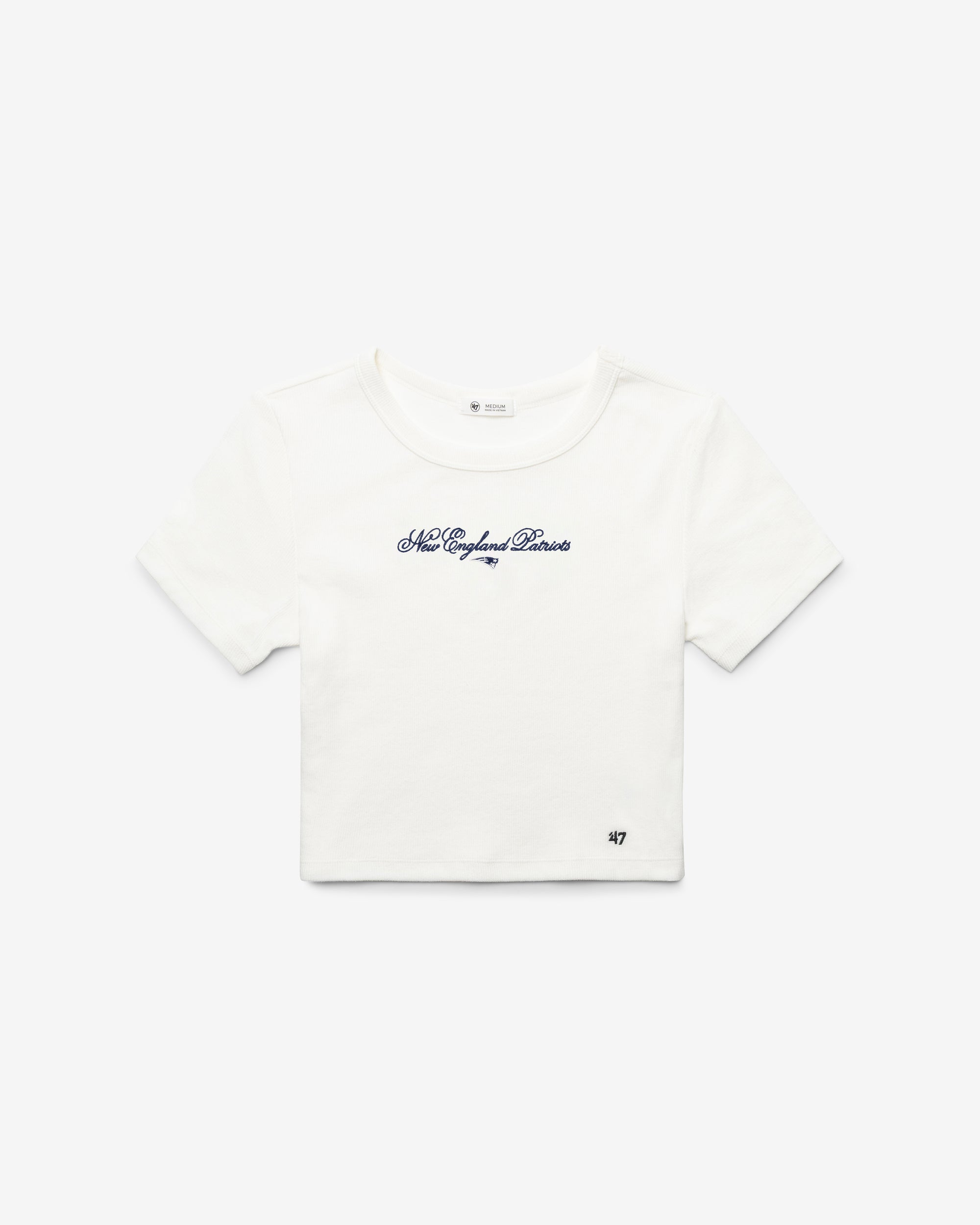 NEW ENGLAND PATRIOTS SCRIPT '47 BABY RIB TEE WOMENS
