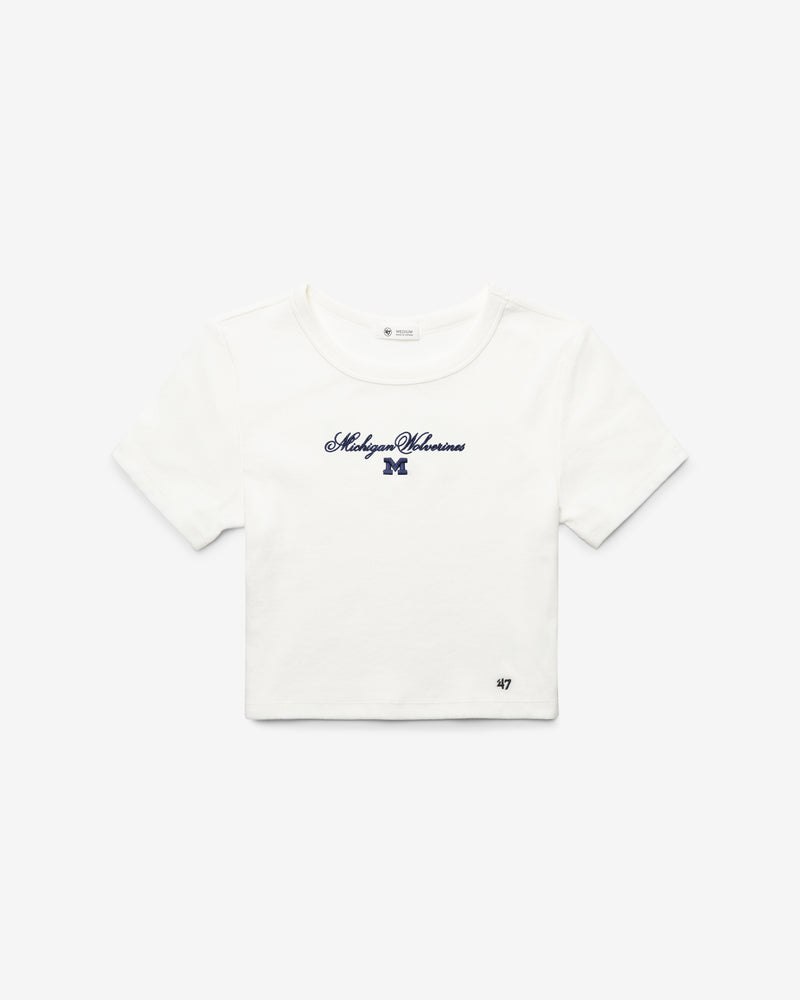 MICHIGAN WOLVERINES SCRIPT '47 BABY RIB TEE WOMENS