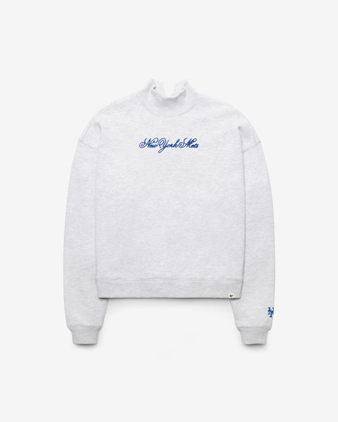 NEW YORK METS SCRIPT '47 MOCK NECK PULLOVER WOMENS