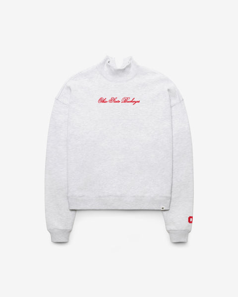OHIO STATE BUCKEYES SCRIPT '47 MOCK NECK PULLOVER WOMENS