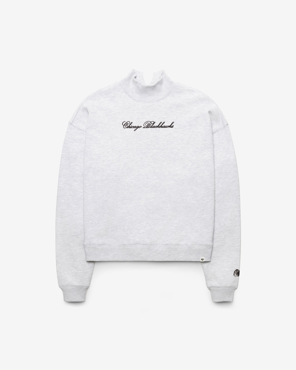 CHICAGO BLACKHAWKS SCRIPT '47 MOCK NECK PULLOVER WOMENS