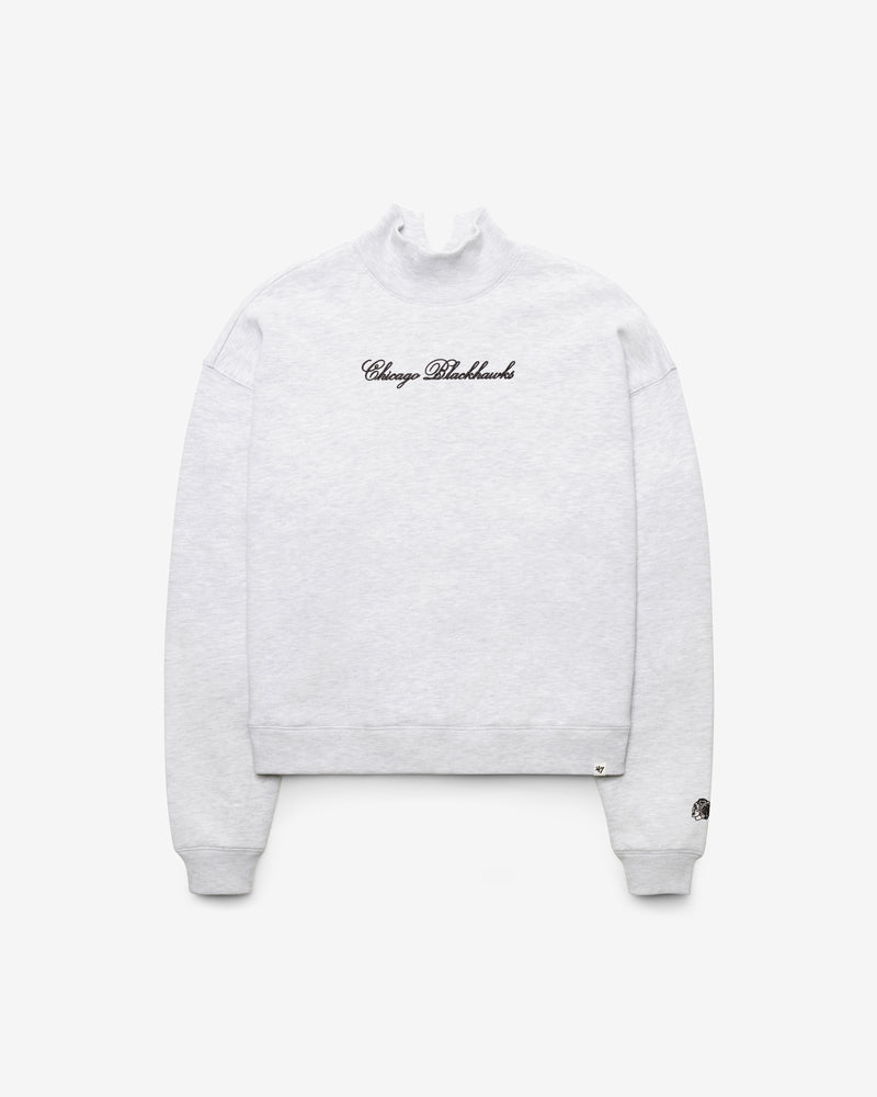 CHICAGO BLACKHAWKS SCRIPT '47 MOCK NECK PULLOVER WOMENS