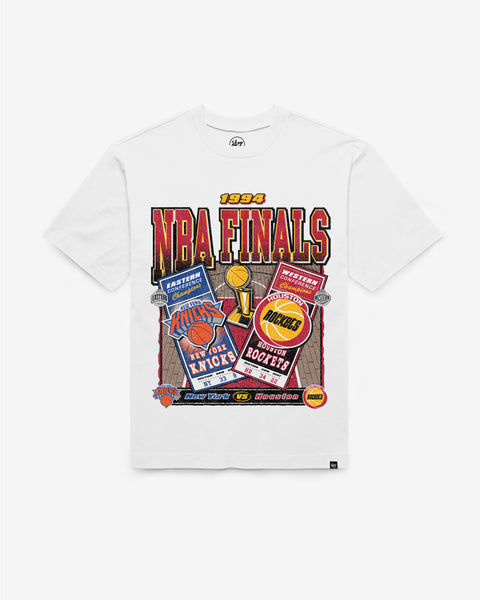 NEW YORK KNICKS VS. HOUSTON ROCKETS NBA FINALS DUELING COURT MATCHUP '47 FOUNDATION TEE