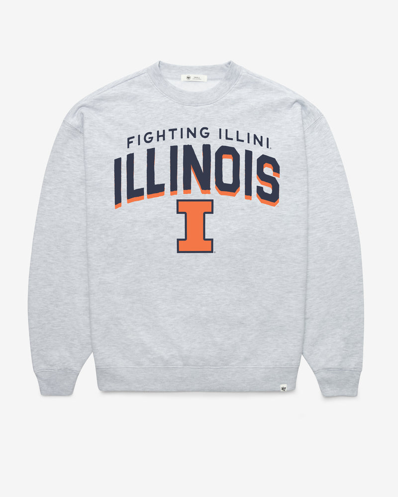 ILLINOIS FIGHTING ILLINI CAMPUS ARCH CLOUD '47 OVERSIZED CREW WOMENS