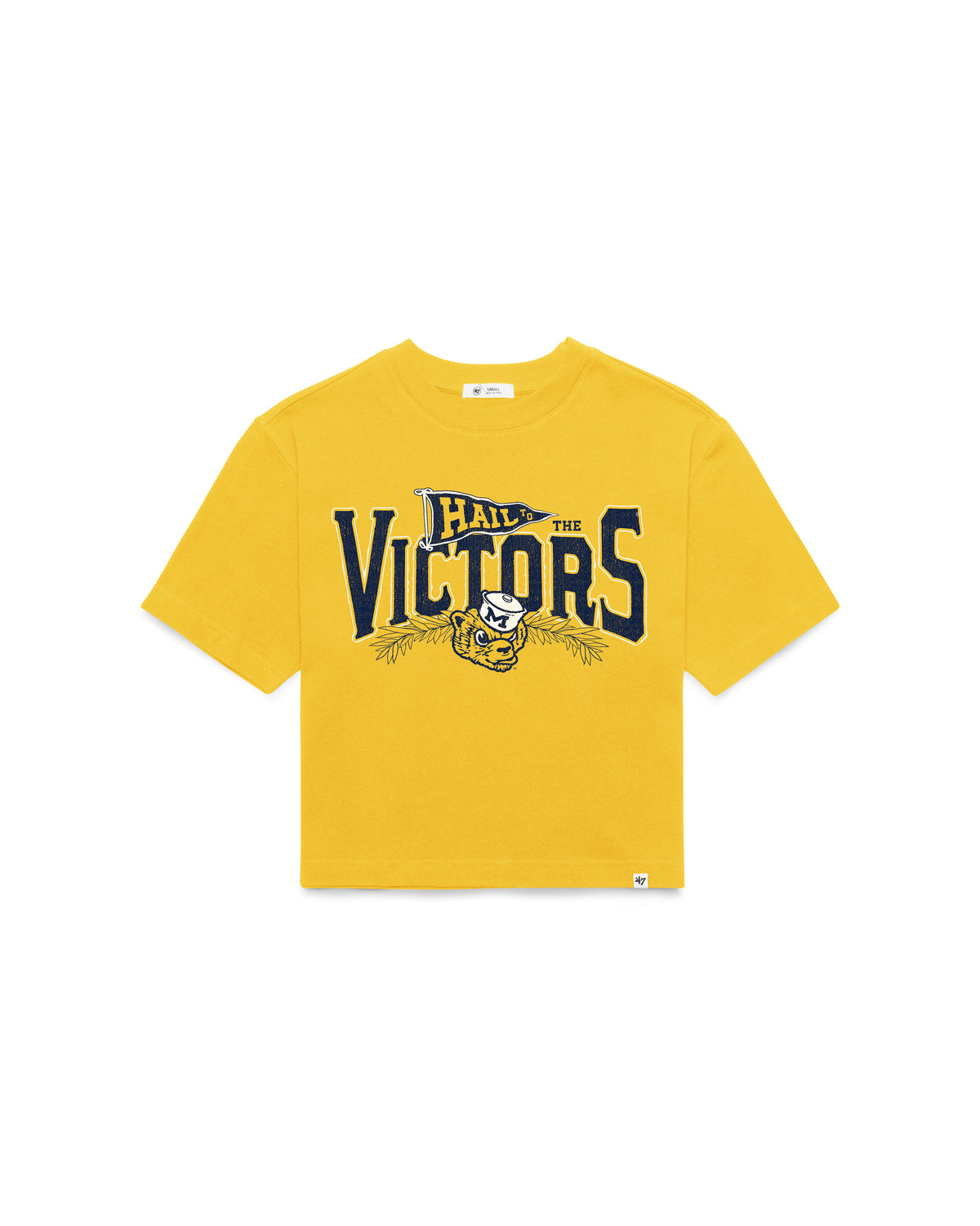 MICHIGAN WOLVERINES VINTAGE VARSITY HOUSE '47 WOMEN'S REED CITY TEE