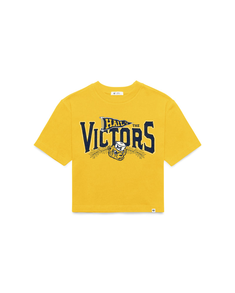 MICHIGAN WOLVERINES VINTAGE VARSITY HOUSE '47 WOMEN'S REED CITY TEE
