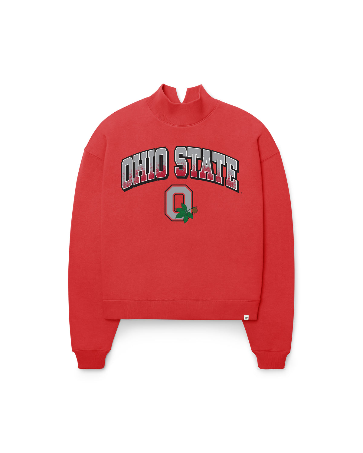 OHIO STATE BUCKEYES VINTAGE VARSITY HOUSE '47 WOMEN'S MOCK NECK PULLOVER