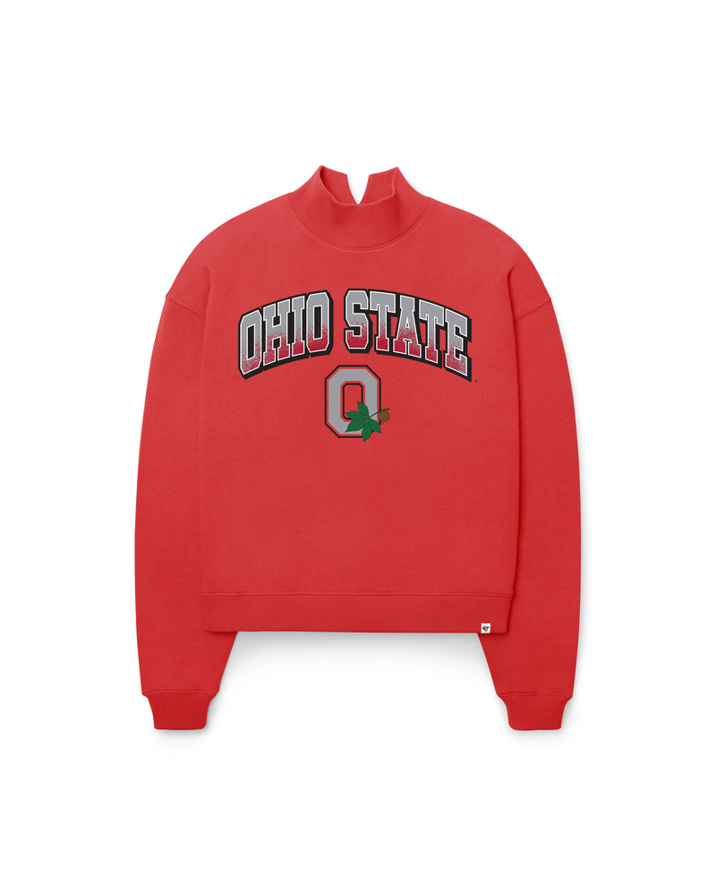 OHIO STATE BUCKEYES VINTAGE VARSITY HOUSE '47 WOMEN'S MOCK NECK PULLOVER
