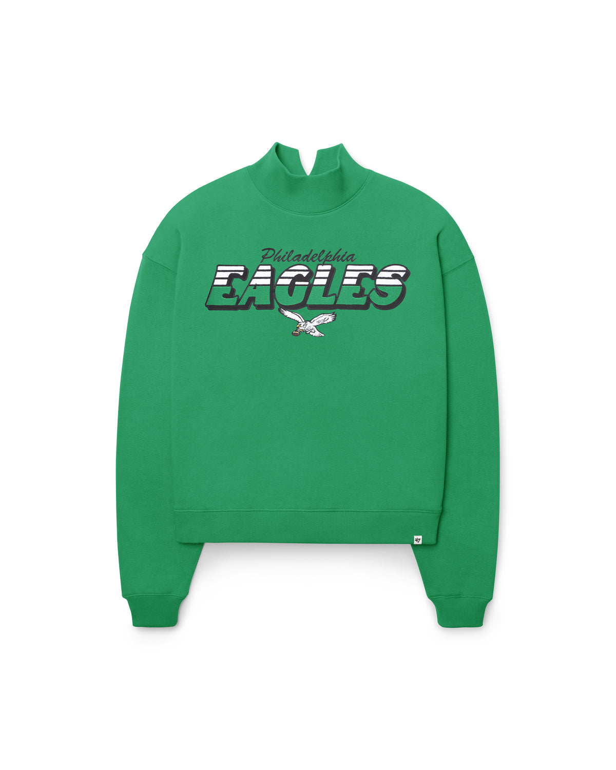 PHILADELPHIA EAGLES HISTORIC VARSITY HOUSE '47 WOMEN'S MOCK NECK PULLOVER