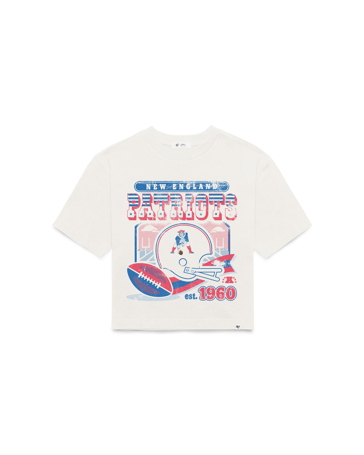 NEW ENGLAND PATRIOTS HISTORIC VARSITY HOUSE '47 WOMEN'S REED CITY TEE