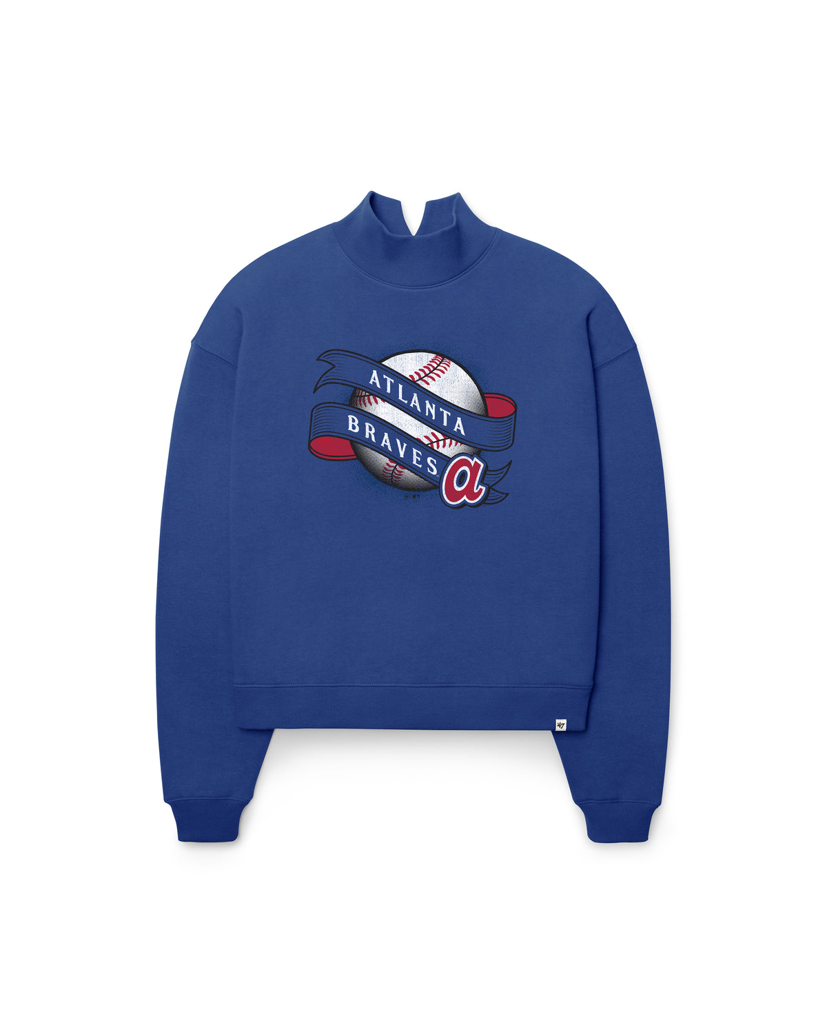 ATLANTA BRAVES COOPERSTOWN VARSITY HOUSE '47 WOMEN'S MOCK NECK PULLOVER