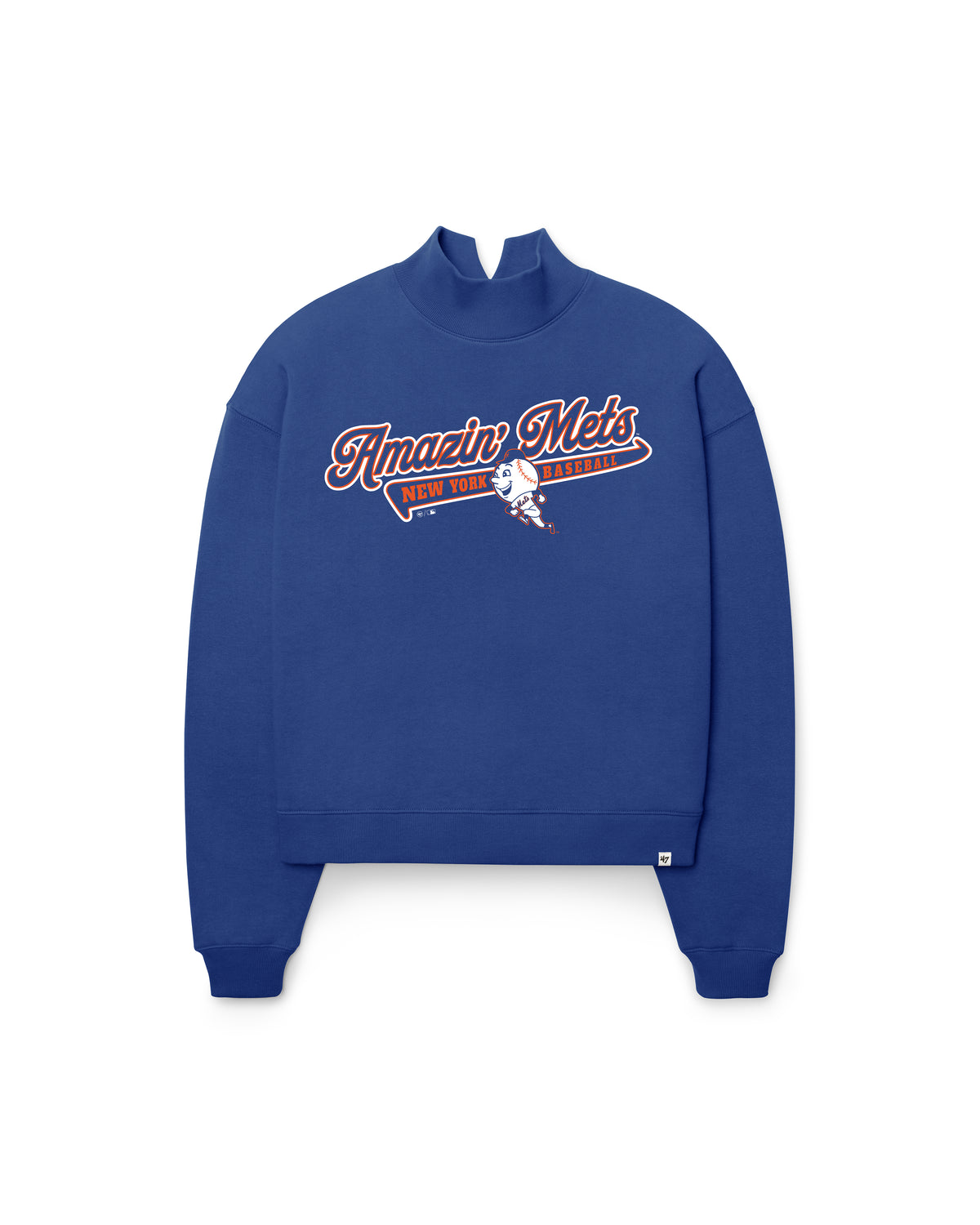 NEW YORK METS COOPERSTOWN VARSITY HOUSE '47 WOMEN'S MOCK NECK PULLOVER