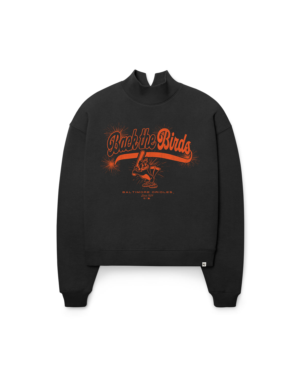BALTIMORE ORIOLES COOPERSTOWN VARSITY HOUSE '47 WOMEN'S MOCK NECK PULLOVER