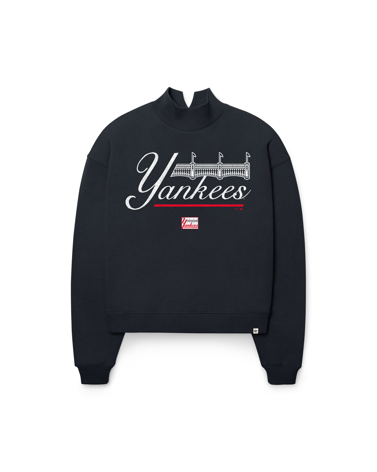 NEW YORK YANKEES COOPERSTOWN VARSITY HOUSE '47 WOMEN'S MOCK NECK PULLOVER