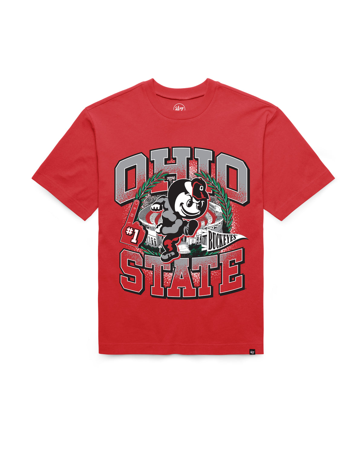 OHIO STATE BUCKEYES VINTAGE VARSITY HOUSE '47 FOUNDATION TEE
