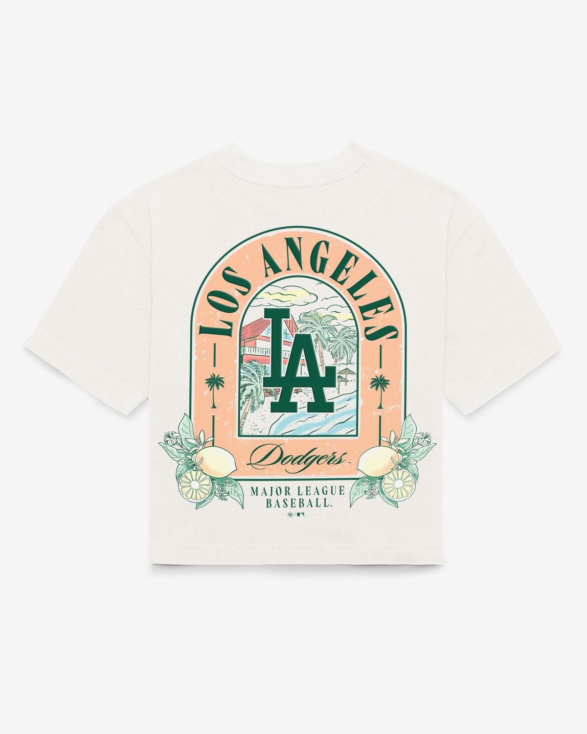 LOS ANGELES DODGERS VACAY SCENES BACKER '47 REED CITY TEE WOMENS