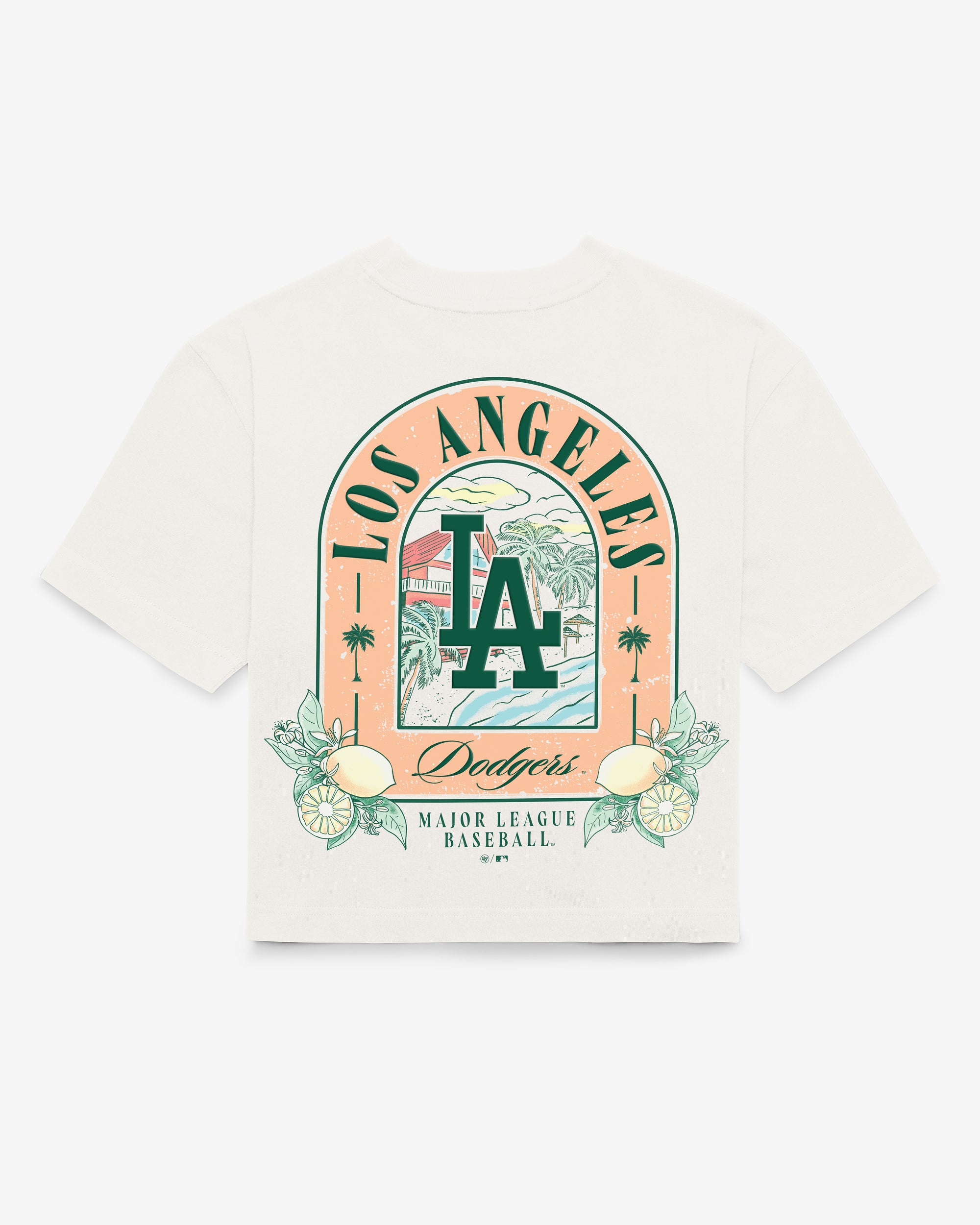 LOS ANGELES DODGERS VACAY SCENES BACKER '47 REED CITY TEE WOMENS