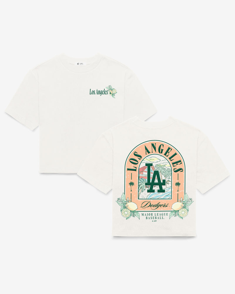 LOS ANGELES DODGERS VACAY SCENES BACKER '47 REED CITY TEE WOMENS