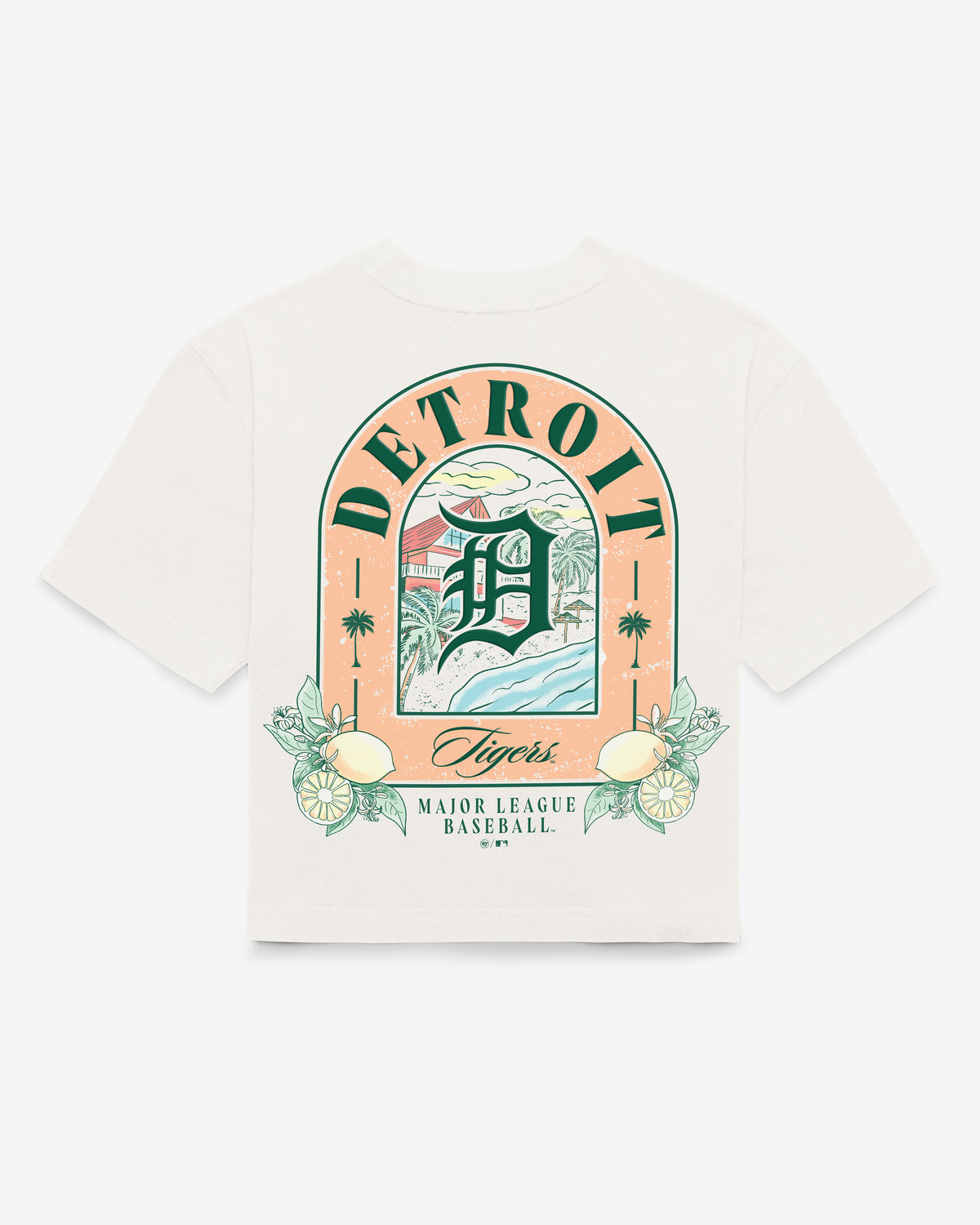 DETROIT TIGERS VACAY SCENES BACKER '47 REED CITY TEE WOMENS