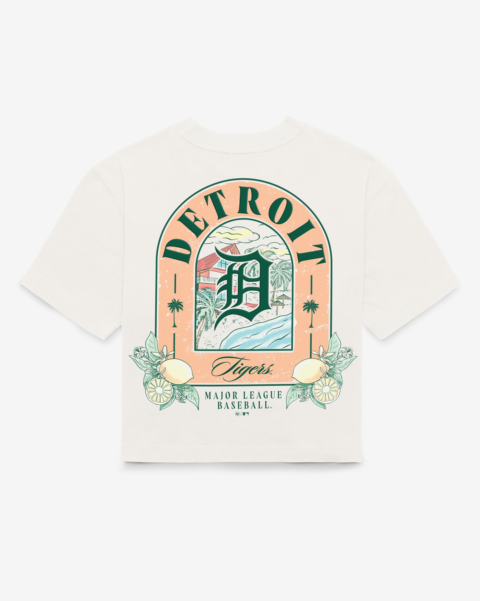 DETROIT TIGERS VACAY SCENES BACKER '47 REED CITY TEE WOMENS
