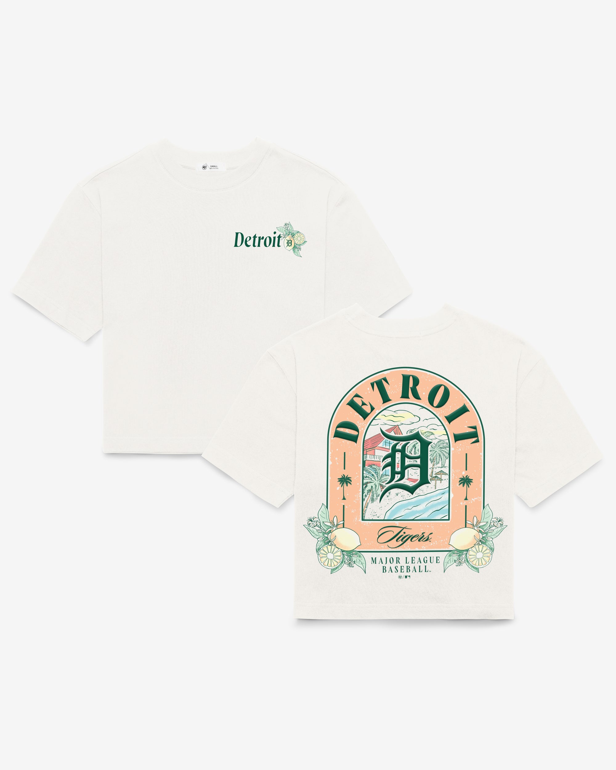 DETROIT TIGERS VACAY SCENES BACKER '47 REED CITY TEE WOMENS