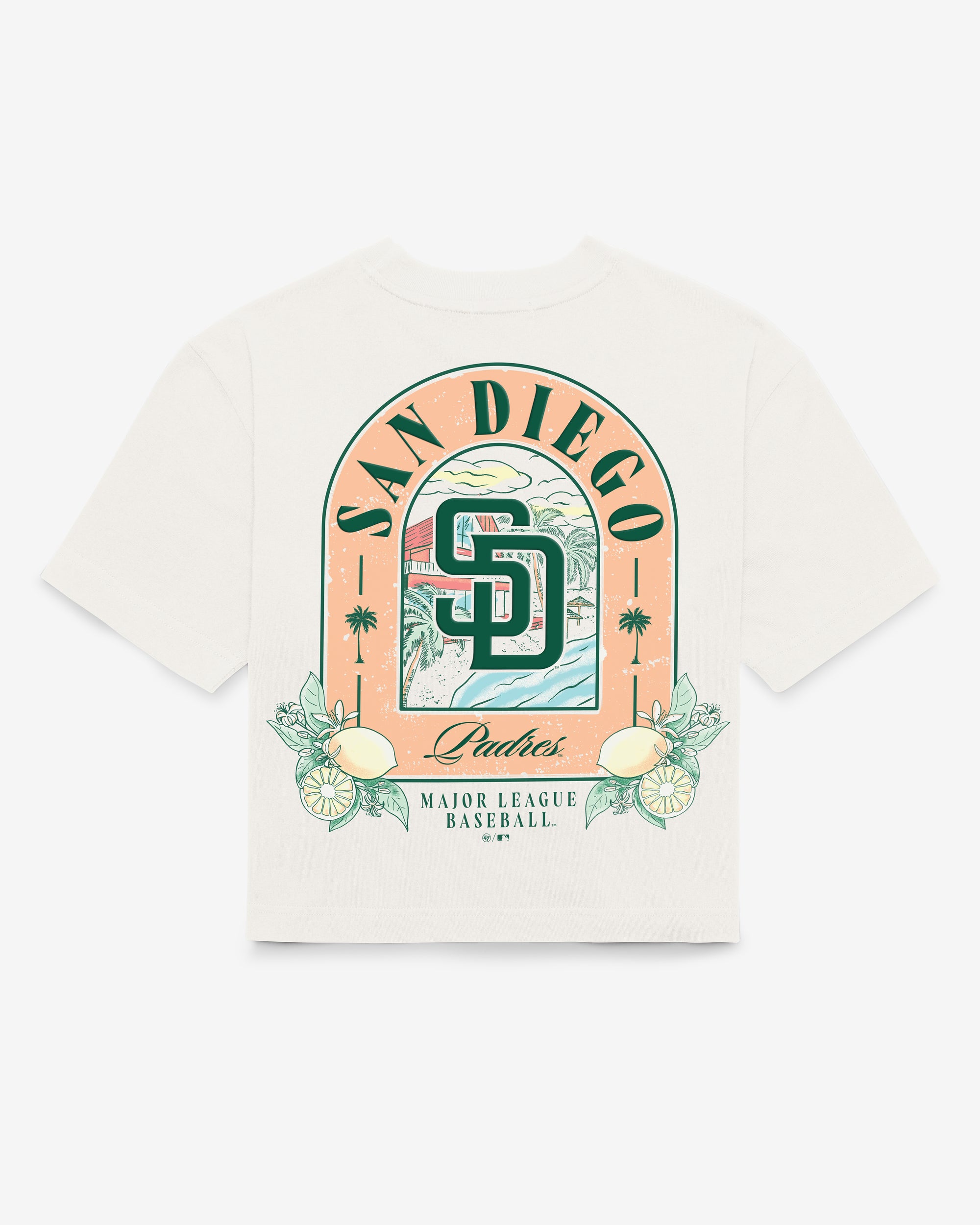 SAN DIEGO PADRES VACAY SCENES BACKER '47 REED CITY TEE WOMENS