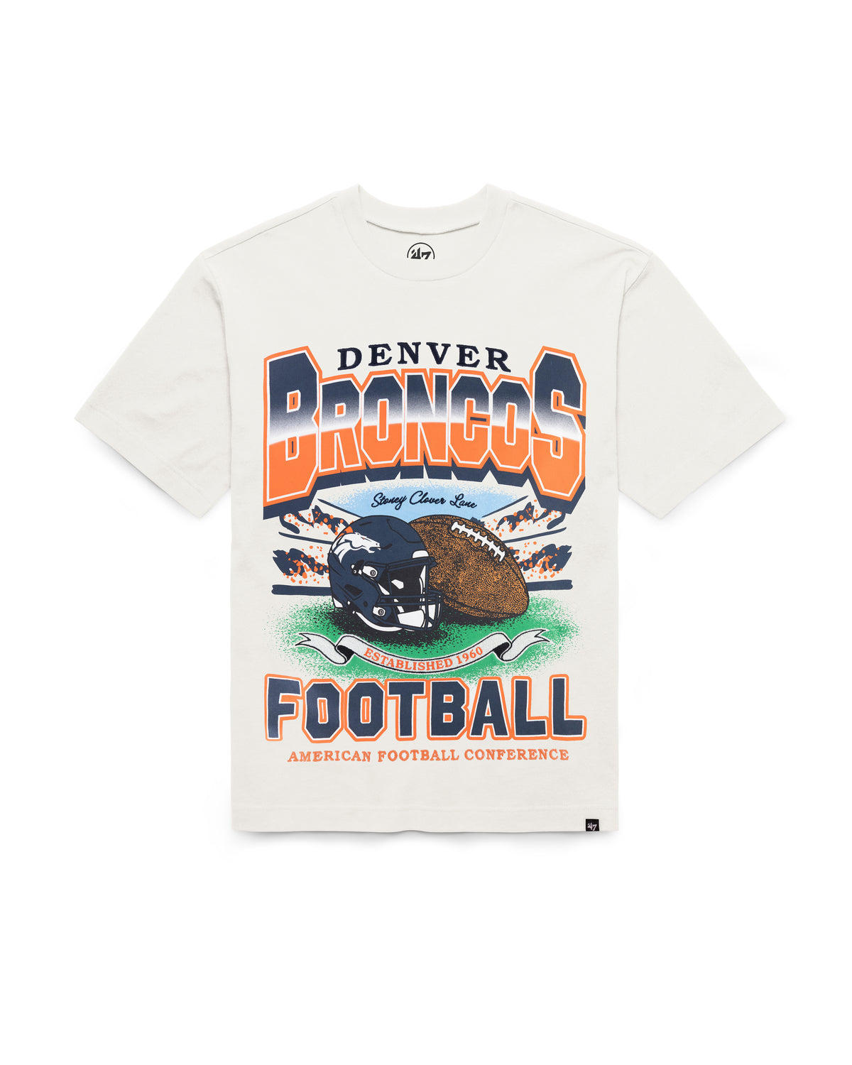 DENVER BRONCOS STONEY CLOVER LANE X '47 WOMEN'S FOUNDATION TEE