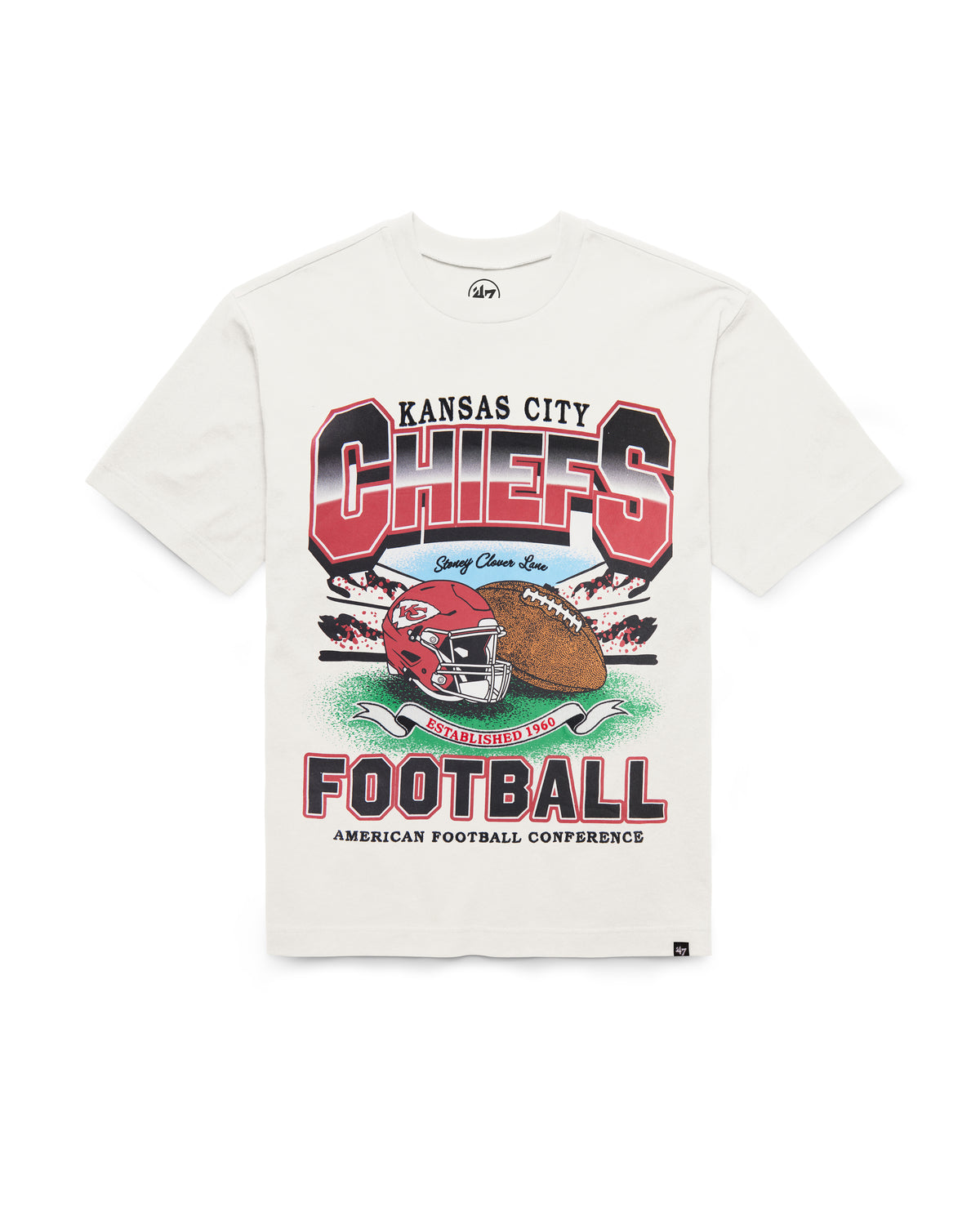 KANSAS CITY CHIEFS STONEY CLOVER LANE X '47 WOMEN'S FOUNDATION TEE