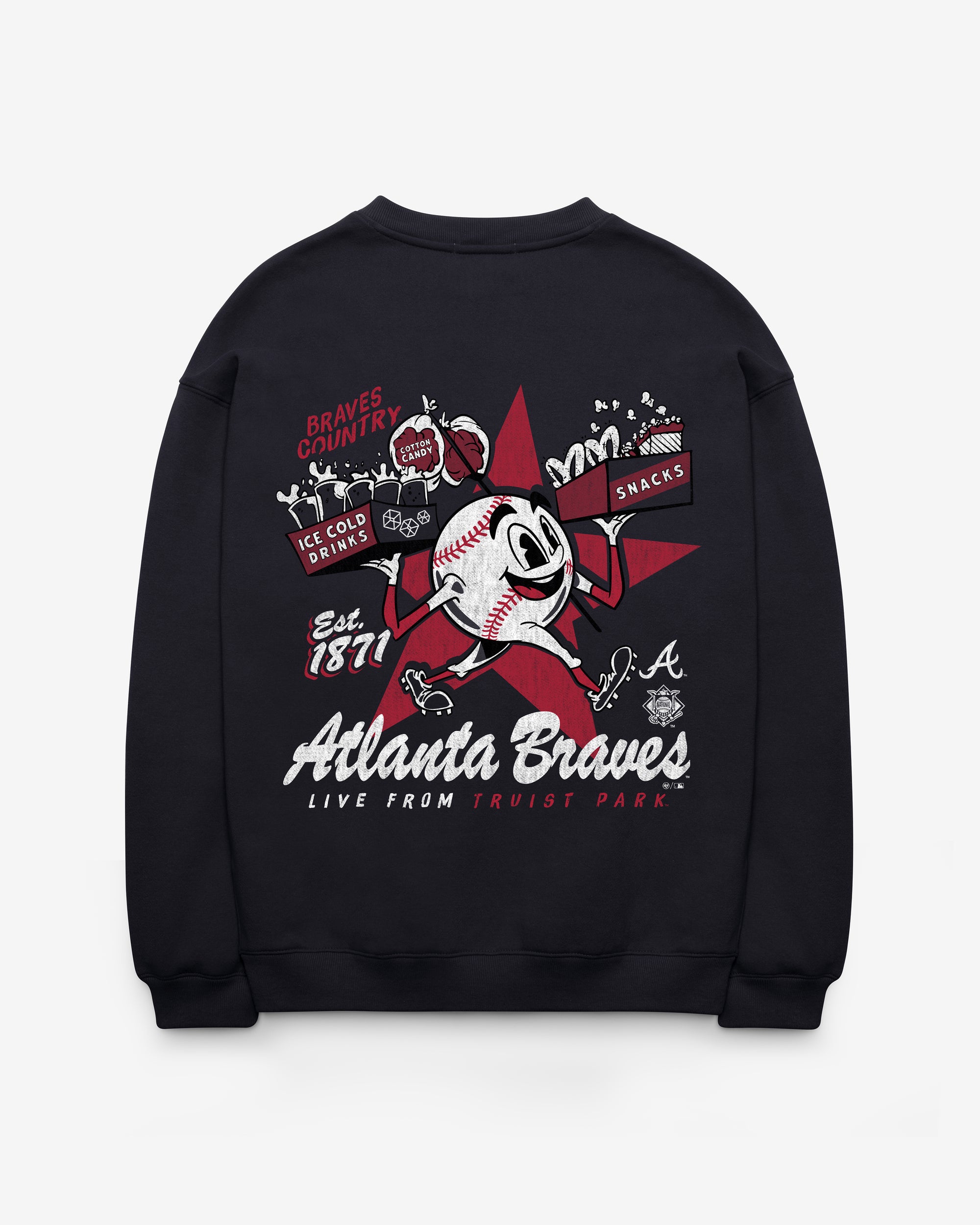 ATLANTA BRAVES FAN FUEL '47 OVERSIZED CREW WOMEN