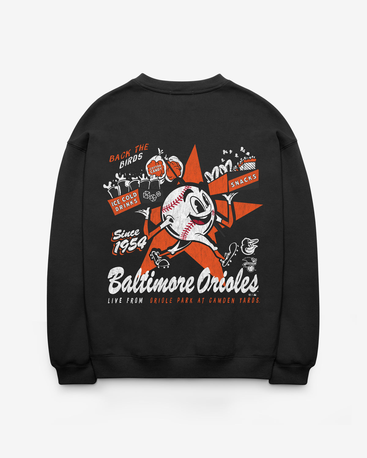 BALTIMORE ORIOLES FAN FUEL '47 OVERSIZED CREW WOMEN