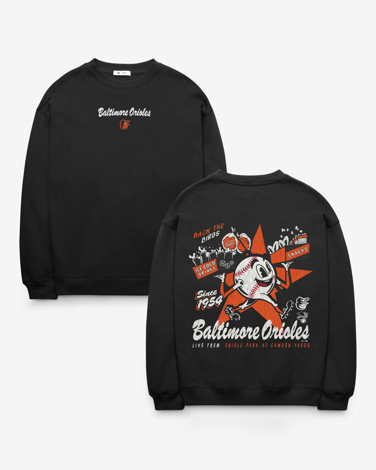 BALTIMORE ORIOLES FAN FUEL '47 OVERSIZED CREW WOMEN