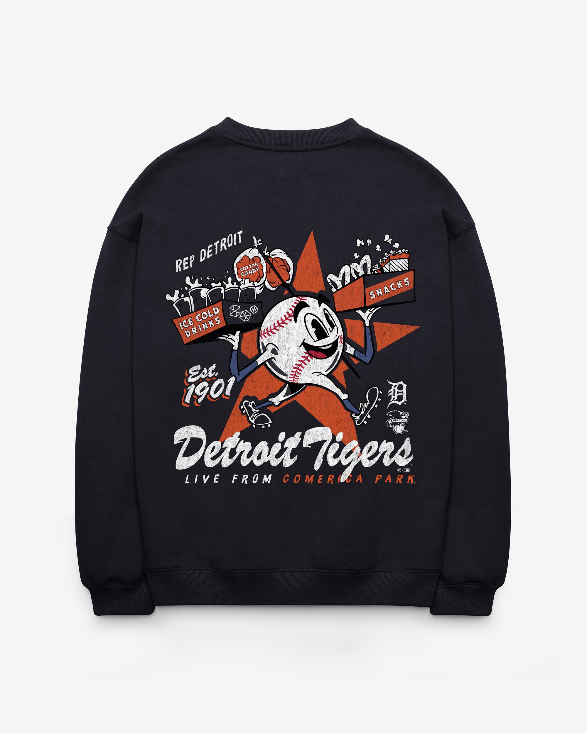 DETROIT TIGERS FAN FUEL '47 OVERSIZED CREW WOMEN