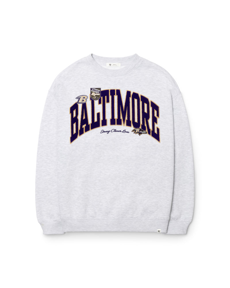 BALTIMORE RAVENS STONEY CLOVER LANE X '47 WOMEN'S OVERSIZED CREW