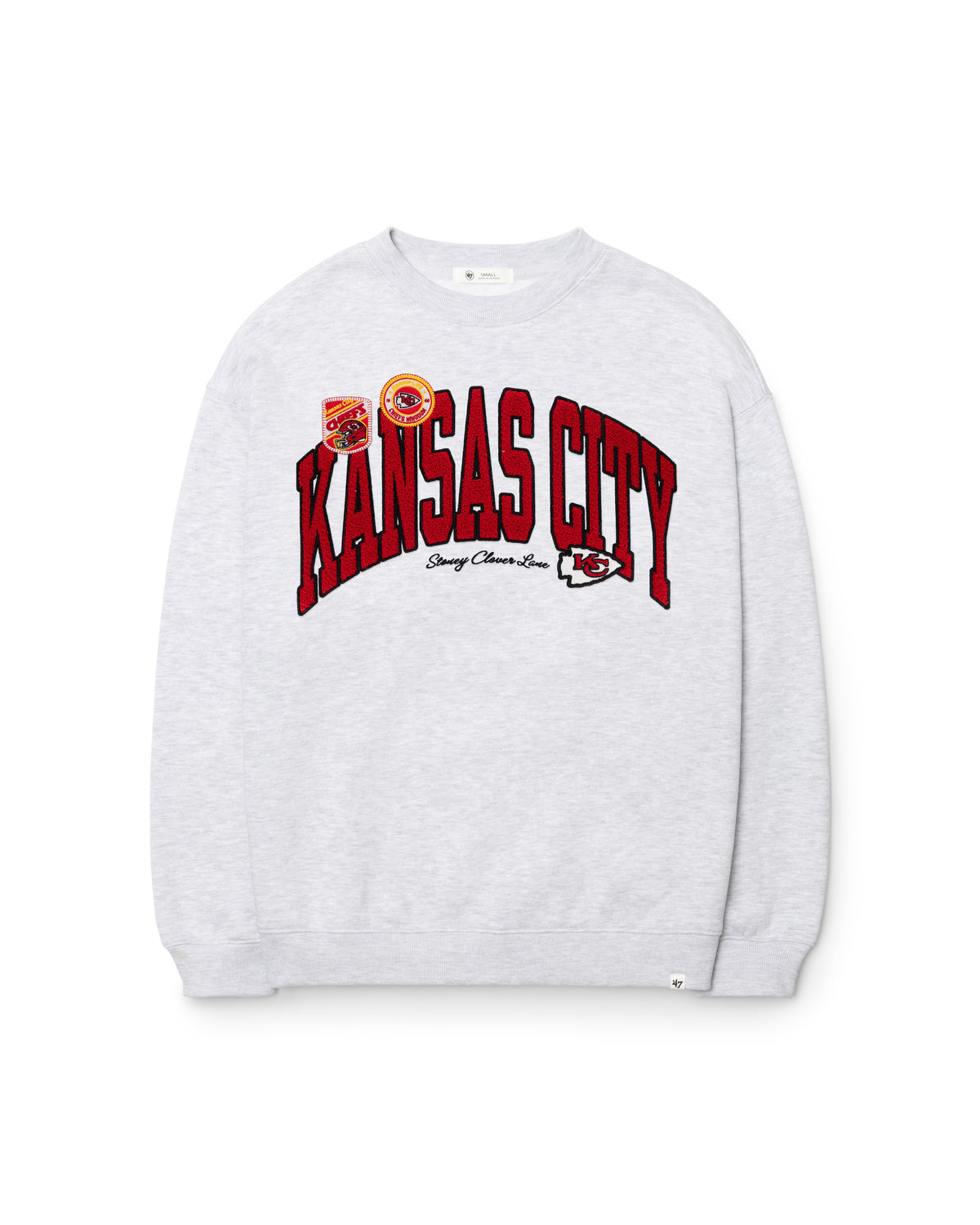 KANSAS CITY CHIEFS STONEY CLOVER LANE X '47 WOMEN'S OVERSIZED CREW
