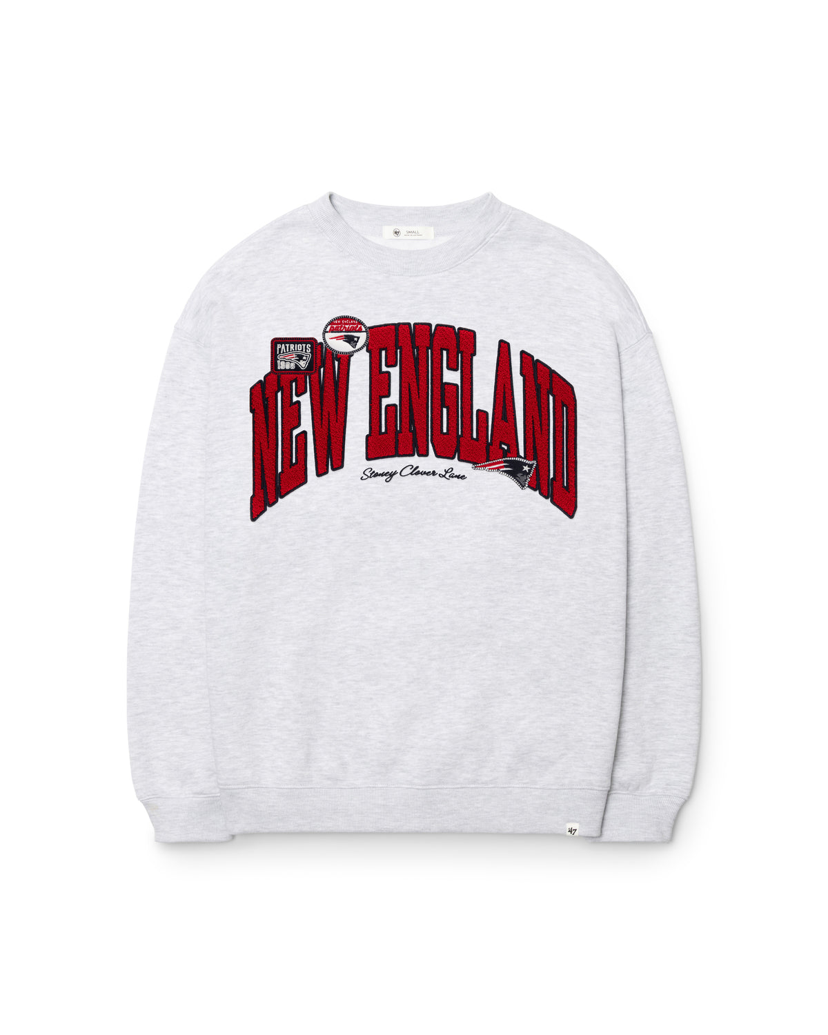 NEW ENGLAND PATRIOTS STONEY CLOVER LANE X '47 WOMEN'S OVERSIZED CREW