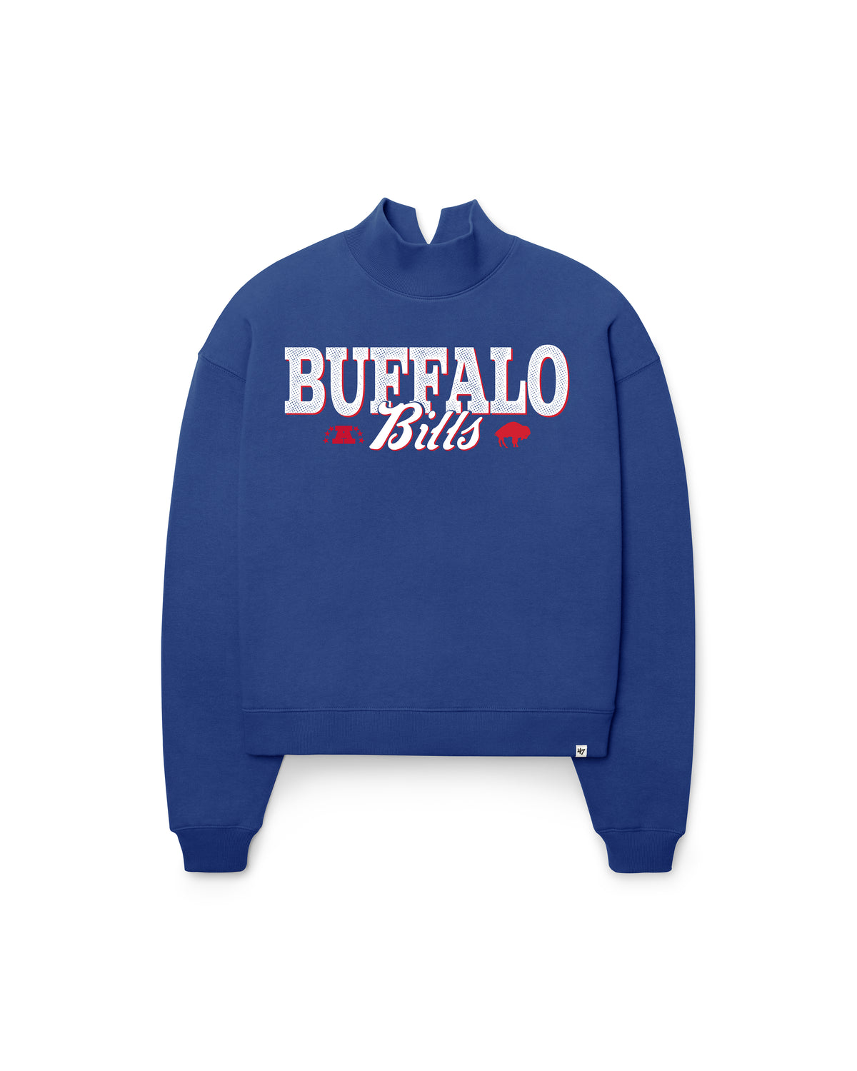 BUFFALO BILLS HISTORIC VARSITY HOUSE '47 WOMEN'S MOCK NECK PULLOVER