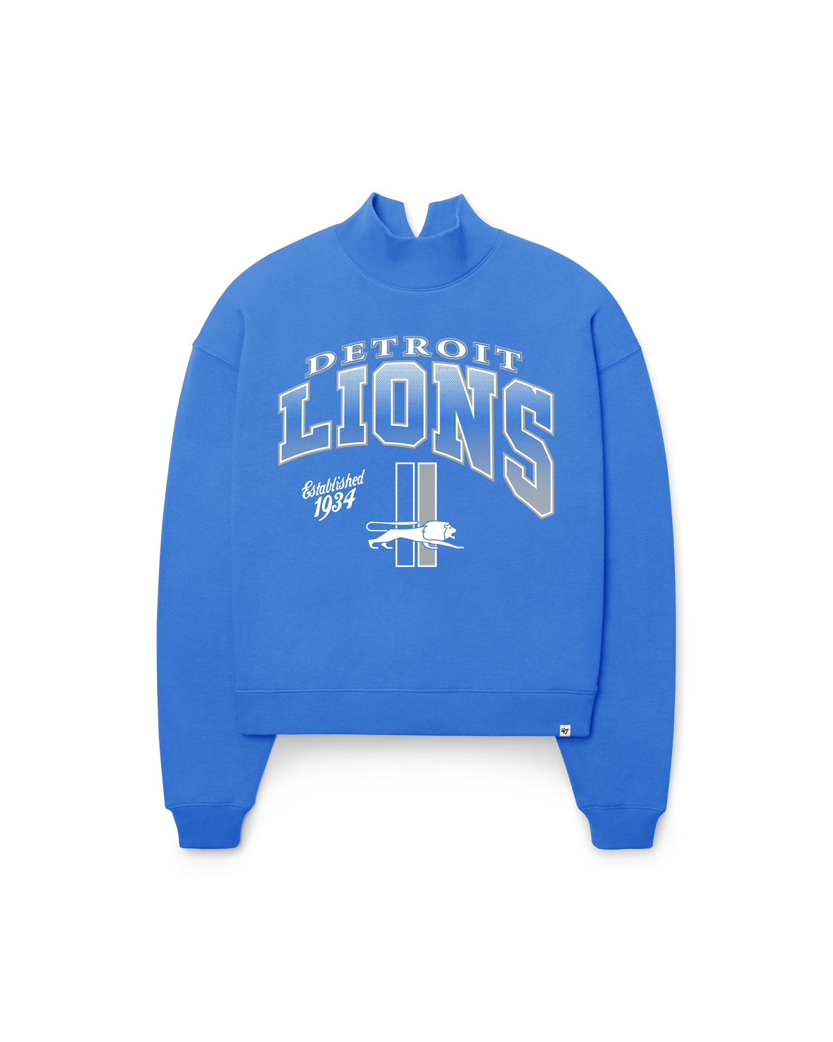 DETROIT LIONS HISTORIC VARSITY HOUSE '47 WOMEN'S MOCK NECK PULLOVER