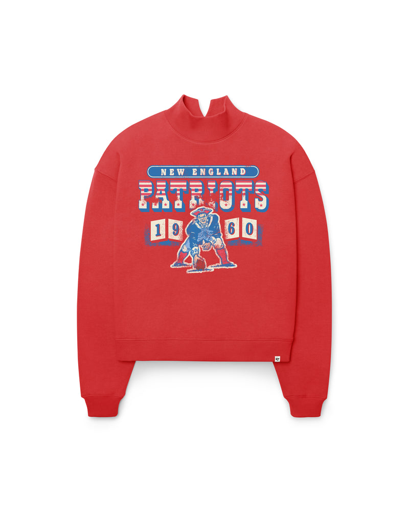 NEW ENGLAND PATRIOTS HISTORIC VARSITY HOUSE '47 WOMEN'S MOCK NECK PULLOVER