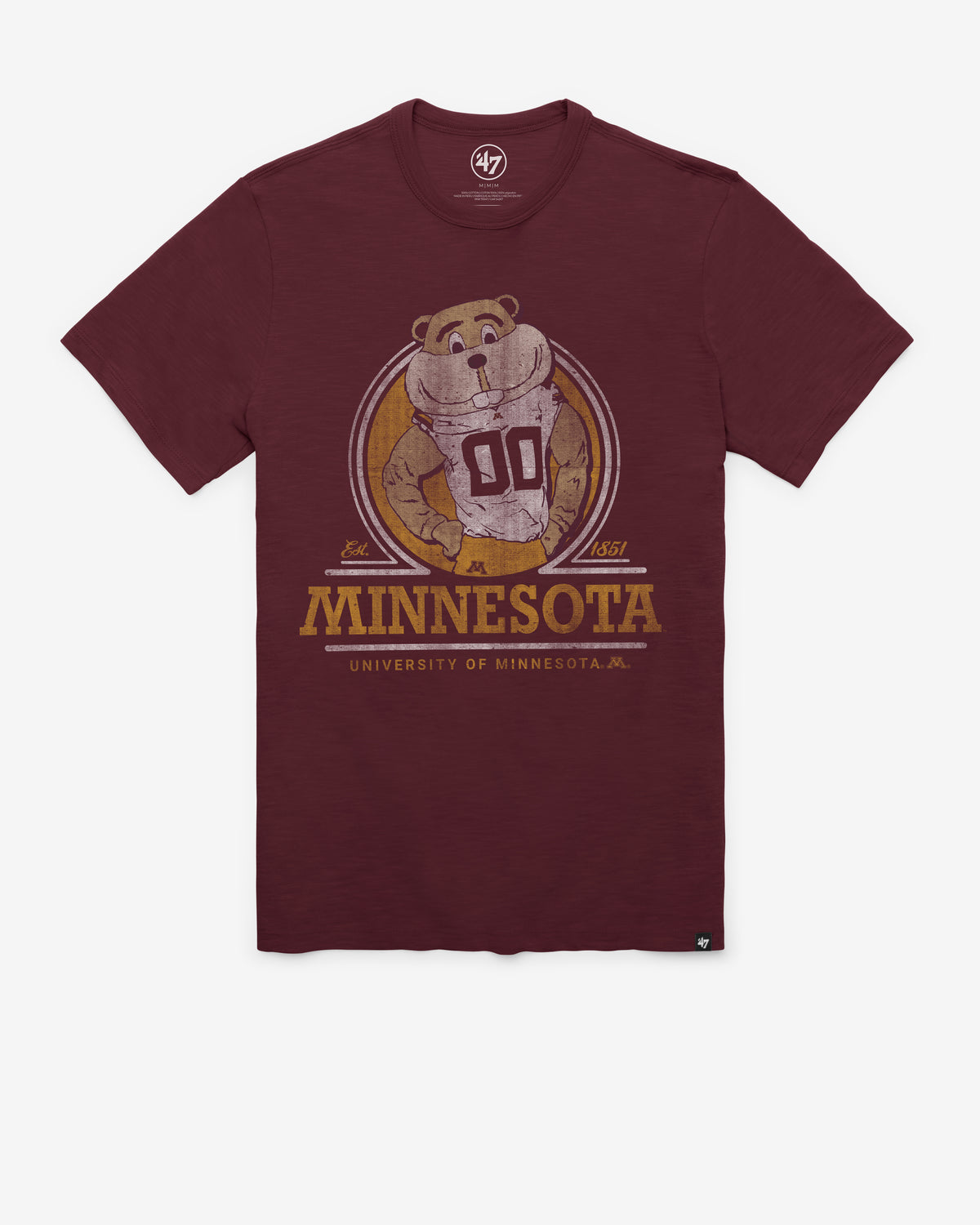 MINNESOTA GOLDEN GOPHERS EMBLEM MARK '47 SCRUM TEE
