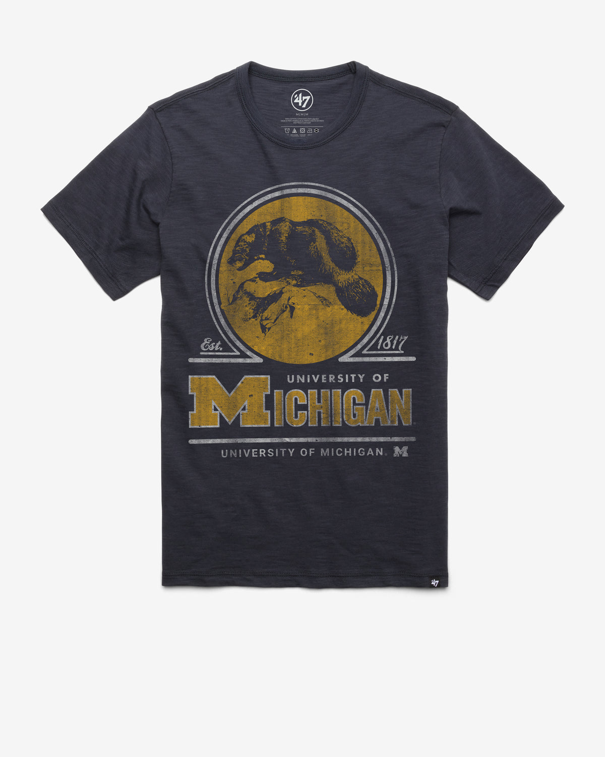 MICHIGAN WOLVERINES VINTAGE EMBLEM MARK '47 SCRUM TEE