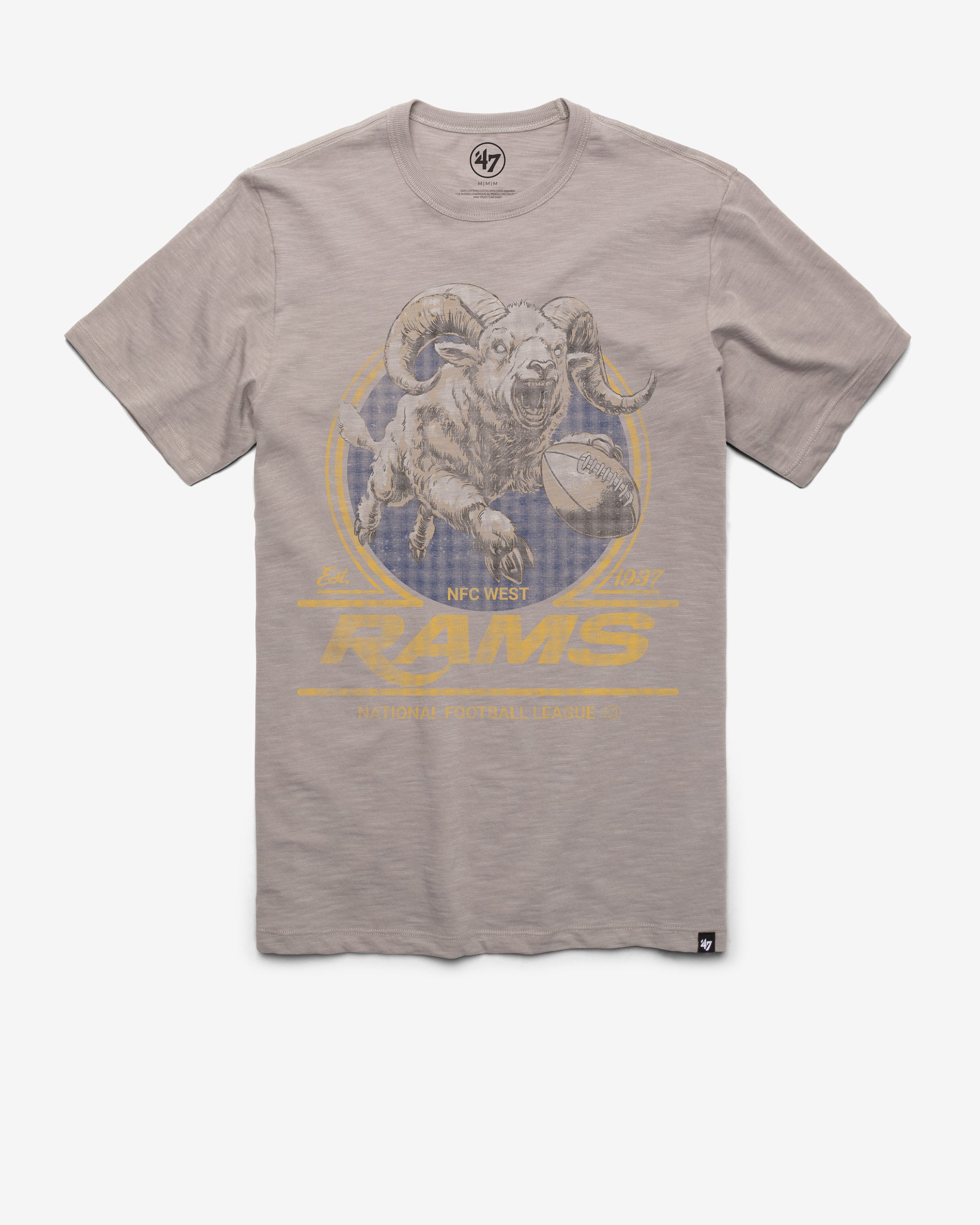 LOS ANGELES RAMS HISTORIC EMBLEM MARK '47 SCRUM TEE