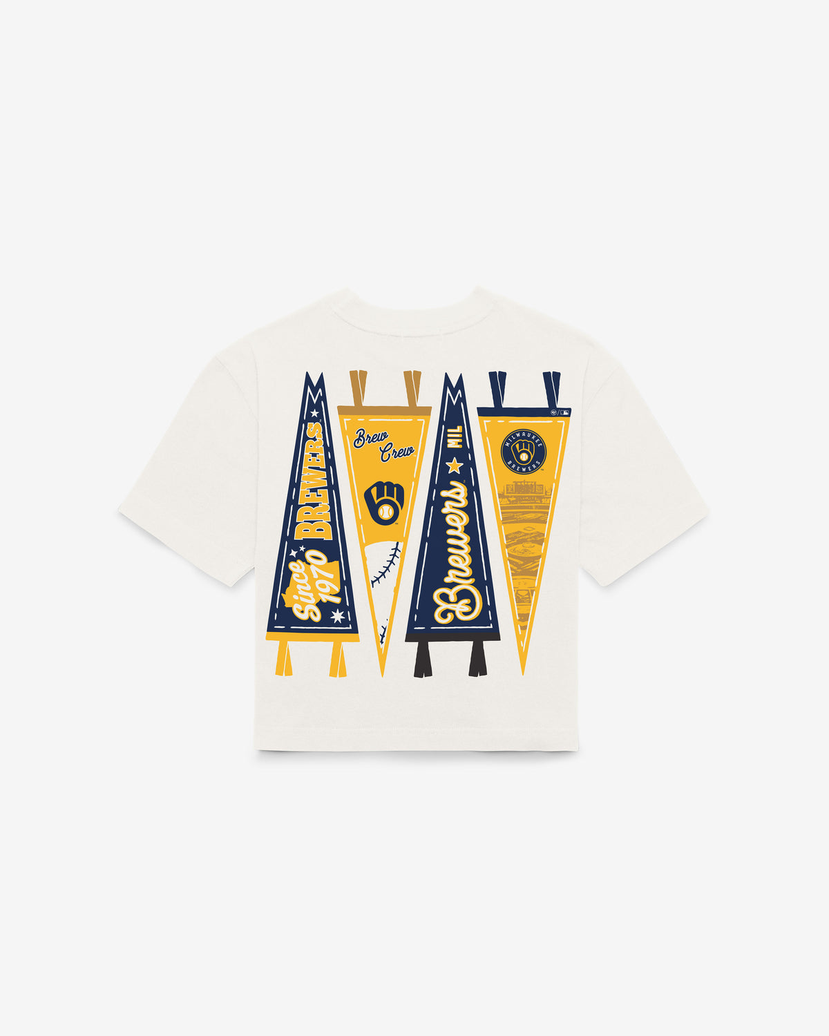 MILWAUKEE BREWERS BALLPARK BANNERS WORLD SERIES ID '47 WOMEN'S REED CITY TEE