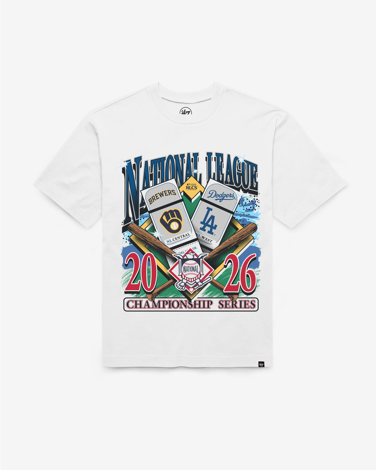 MILWAUKEE BREWERS VS. LOS ANGELES DODGERS CHAMPIONSHIP DUELING '47 FOUNDATION TEE