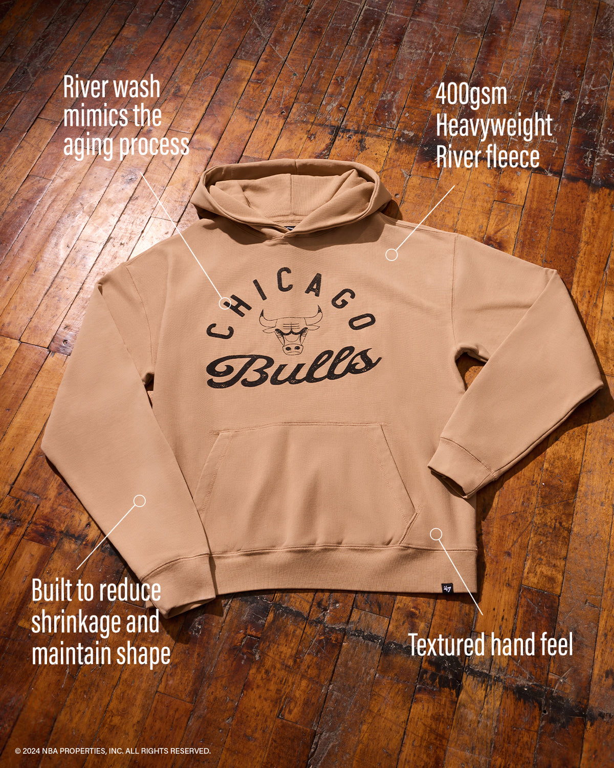 BUFFALO BILLS DUSTED BOWLINE '47 FOUNDATION RIVER HOODIE