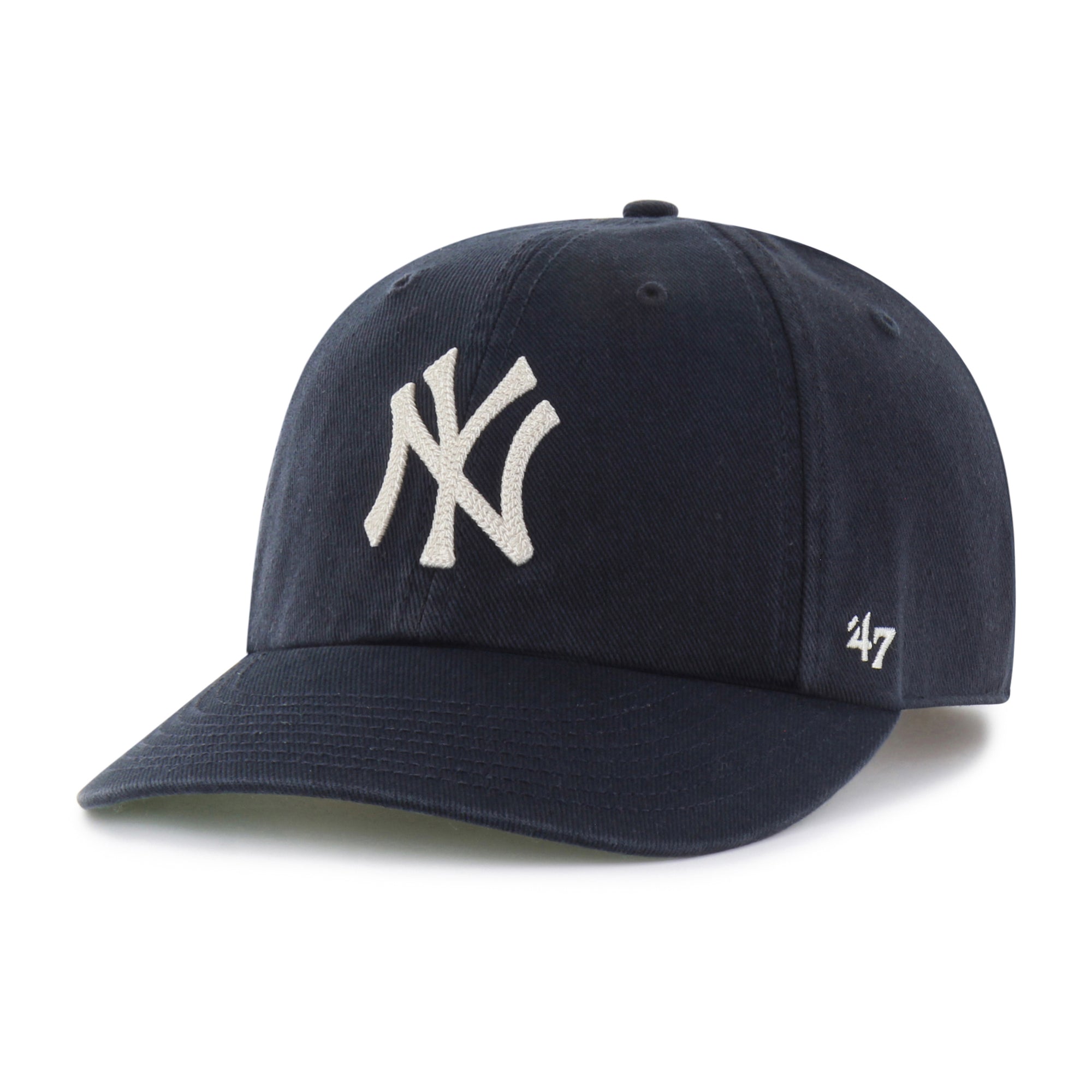 NEW YORK YANKEES CHAIN SIDE STITCH '47 CLEAN UP ROUND VISOR
