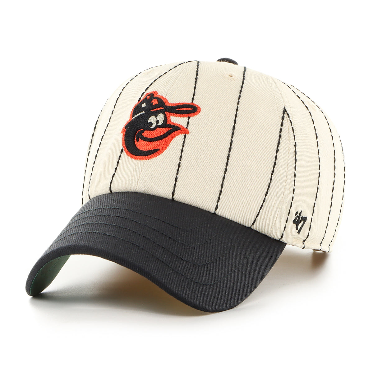 BALTIMORE ORIOLES COOPERSTOWN RAWLINGS PINSTRIPE '47 CLEAN UP
