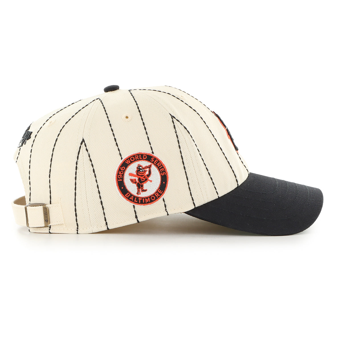 BALTIMORE ORIOLES COOPERSTOWN RAWLINGS PINSTRIPE '47 CLEAN UP