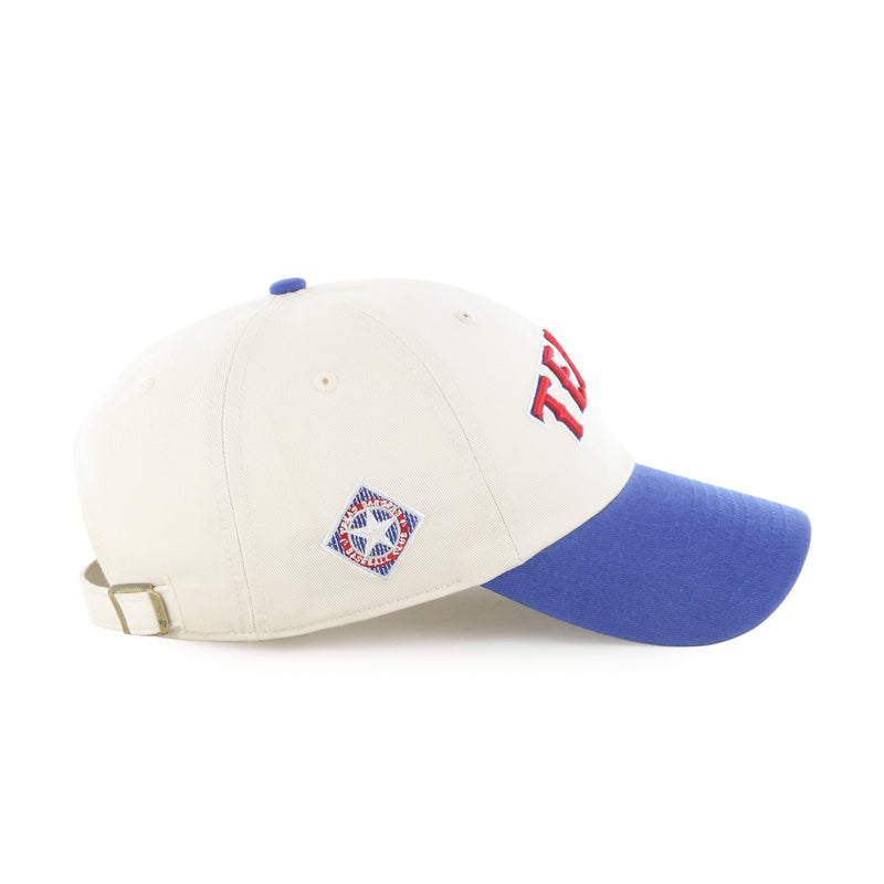 TEXAS RANGERS COOPERSTOWN BALLPARK SCRIPT SHOT '47 CLEAN UP