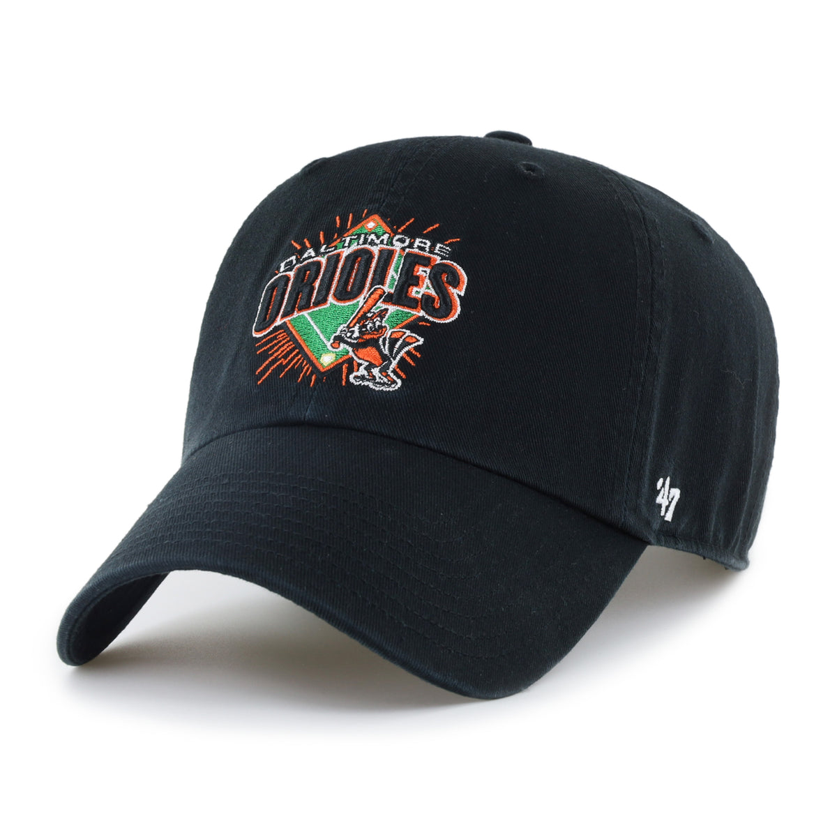 BALTIMORE ORIOLES COOPERSTOWN SCRIPT SIDE '47 CLEAN UP