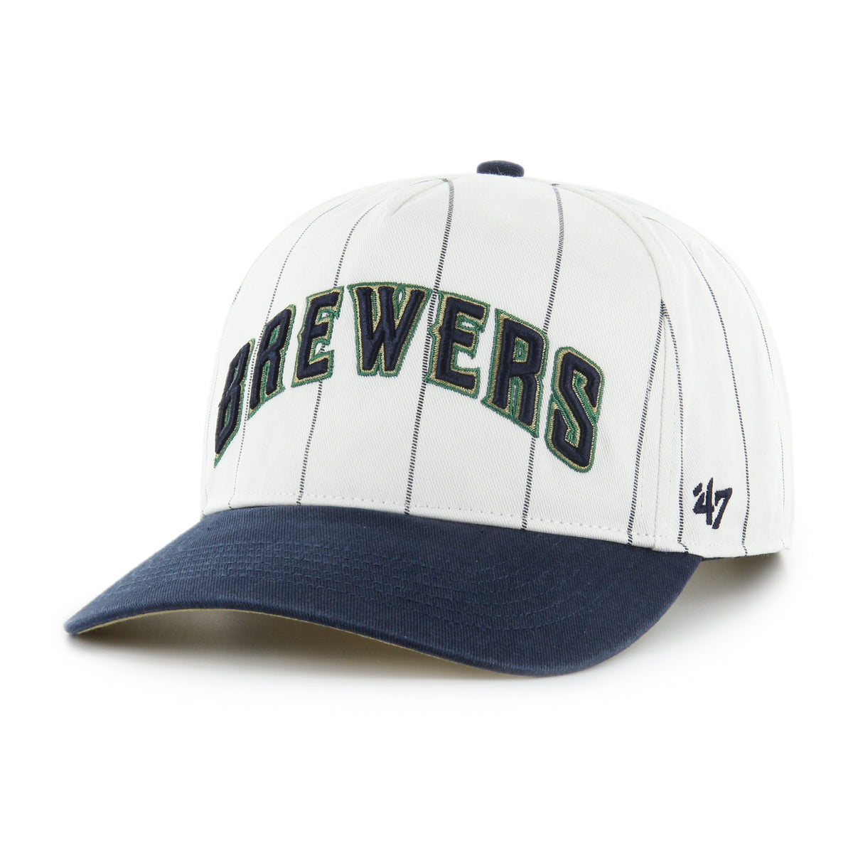 MILWAUKEE BREWERS COOPERSTOWN DOUBLE HEADER PINSTRIPE '47 HITCH